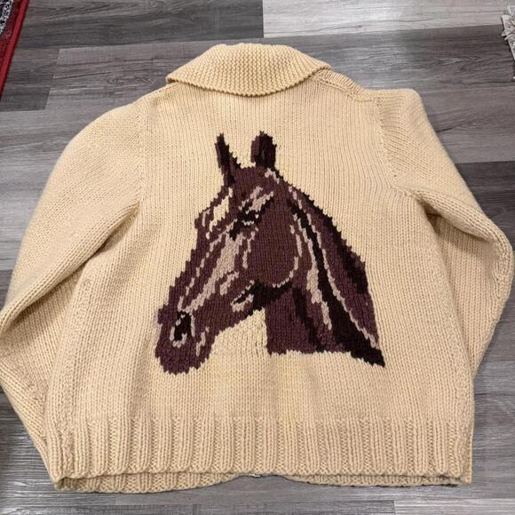 Other - vintage horse head pattern colt cowichan sweatshirt 70s L